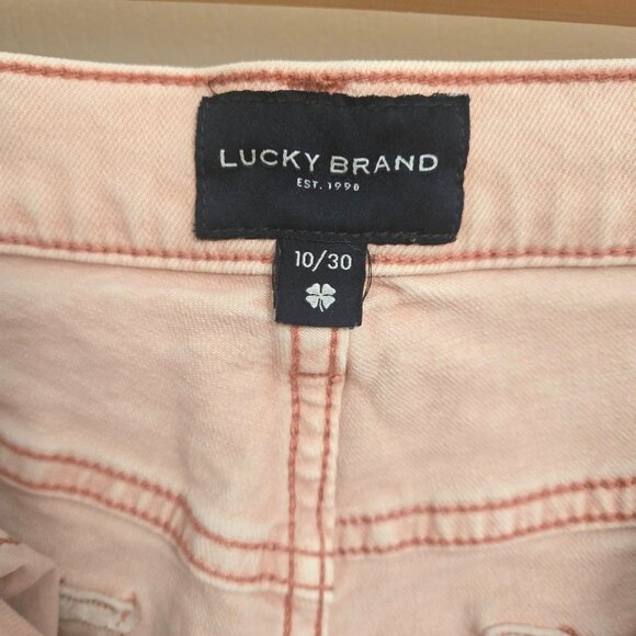 Lucky Brand 90s Loose High Rise Crop Jeans Women’s 10/30 Light Pink Raw Hem - Picture 6 of 10